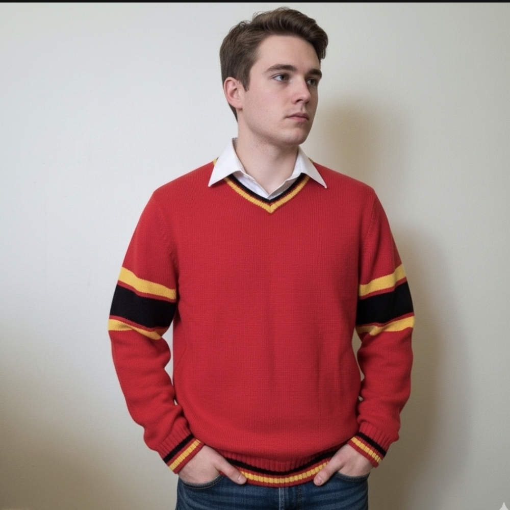 Vintage V-neck Cotton Sweater Size Medium